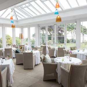 Lunch Setting in the Conservatory at the Hotel Alexandra in Lyme Regis
