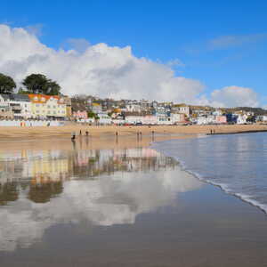 Sandy beach in Lyme Regis