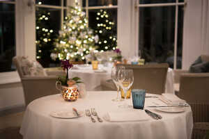 Lunch Setting in the Conservatory at the Hotel Alexandra in Lyme Regis